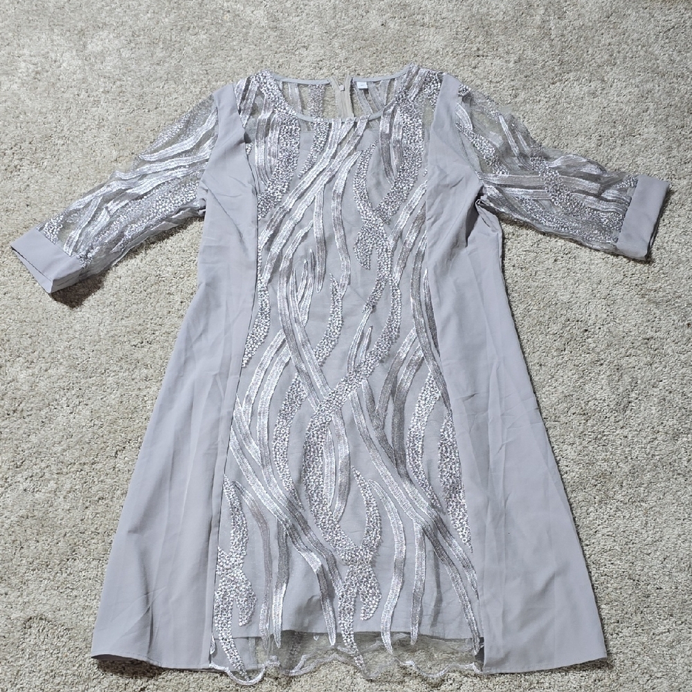 Elegant Silver and Gray Dress